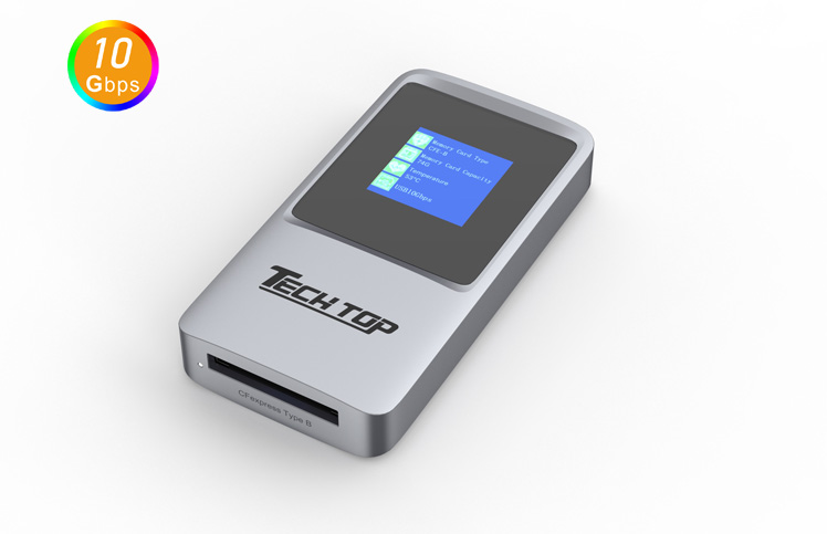 R1031A: USB 10Gbps Type C/F to TFT Display CFexpress Type-B Card Reader
